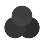 A black circle with three circles in it